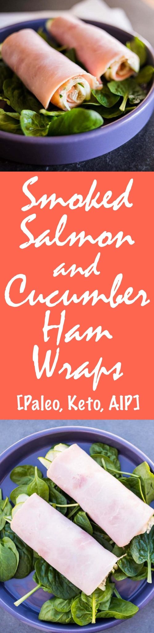 Smoked Salmon and Cucumber Ham Wraps Recipe [Paleo, Keto, AIP] #paleo #keto #aip - https://paleoflourish.com/smoked-salmon-breakfast-wrap-recipe-paleo-keto