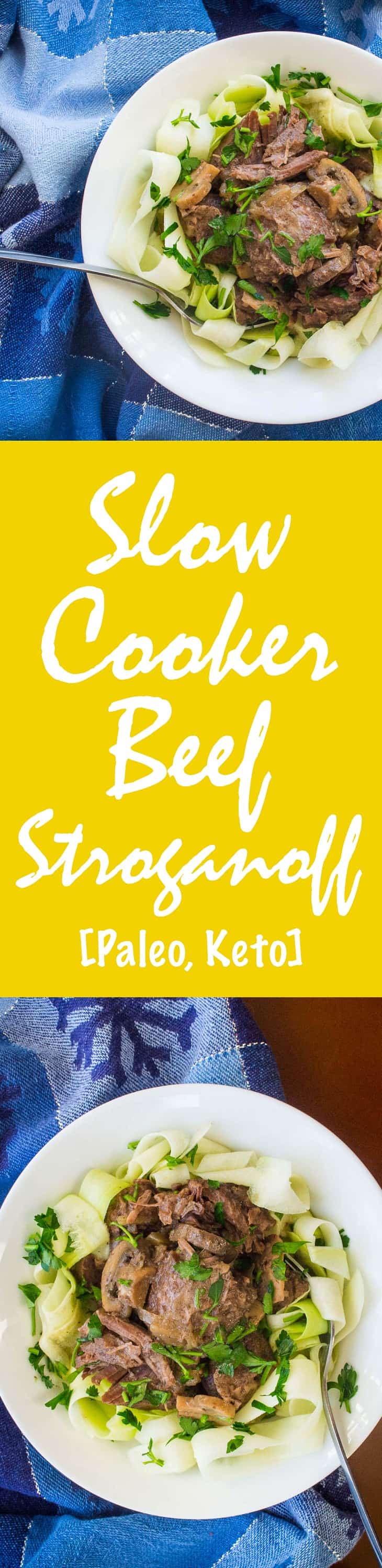 Slow Cooker Beef Stroganoff Recipe [Paleo, Keto] #paleo #keto - https://paleoflourish.com/slow-cooker-beef-stroganoff-recipe