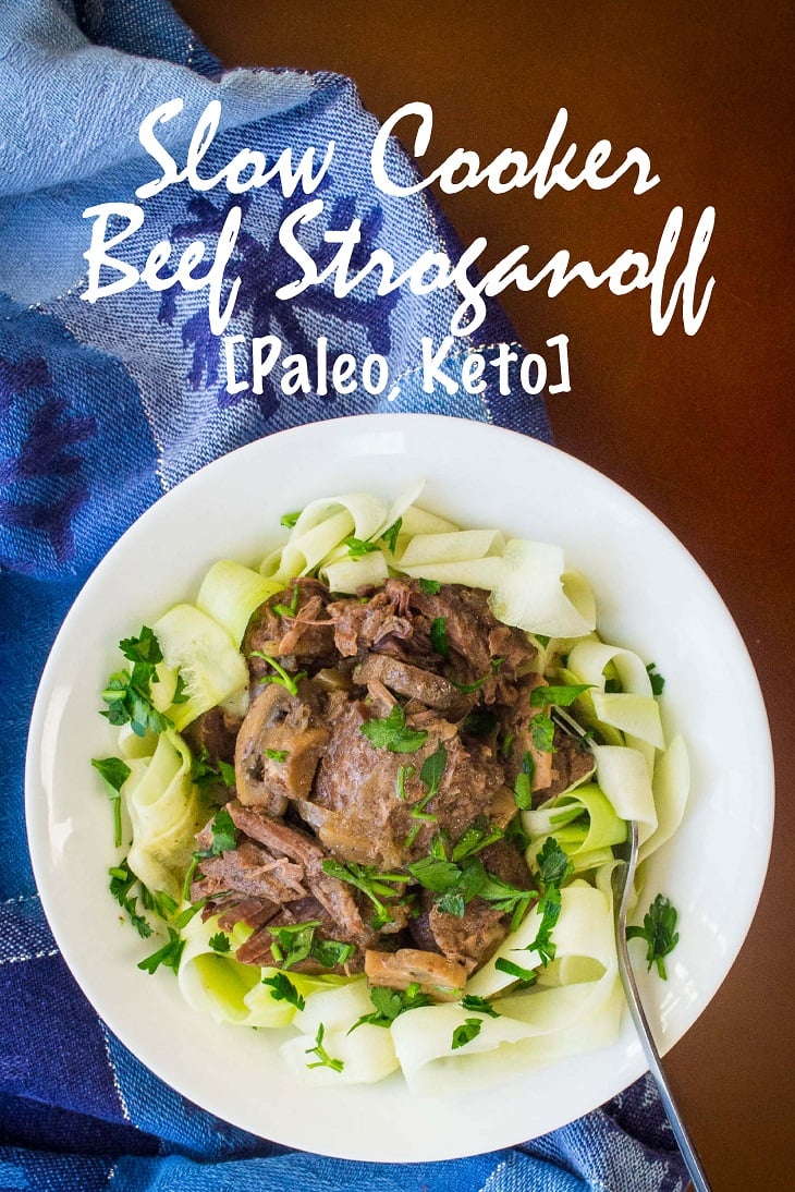 Slow Cooker Beef Stroganoff Recipe [Paleo, Keto] #paleo #keto - https://paleoflourish.com/slow-cooker-beef-stroganoff-recipe