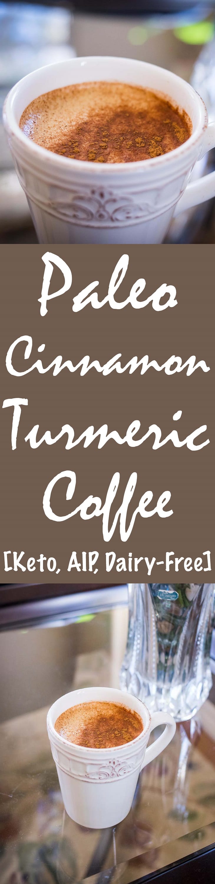 Paleo Cinnamon Turmeric Coffee Recipe [Keto, AIP, Dairy-Free] #paleo #recipe http://paleoflourish.com/paleo-cinnamon-turmeric-coffee-recipe