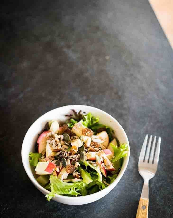 5-Minute Paleo Apple Raisin Side Salad Recipe #paleo #recipe - http://paleoflourish.com/fast-paleo-apple-raisin-side-salad-recipe