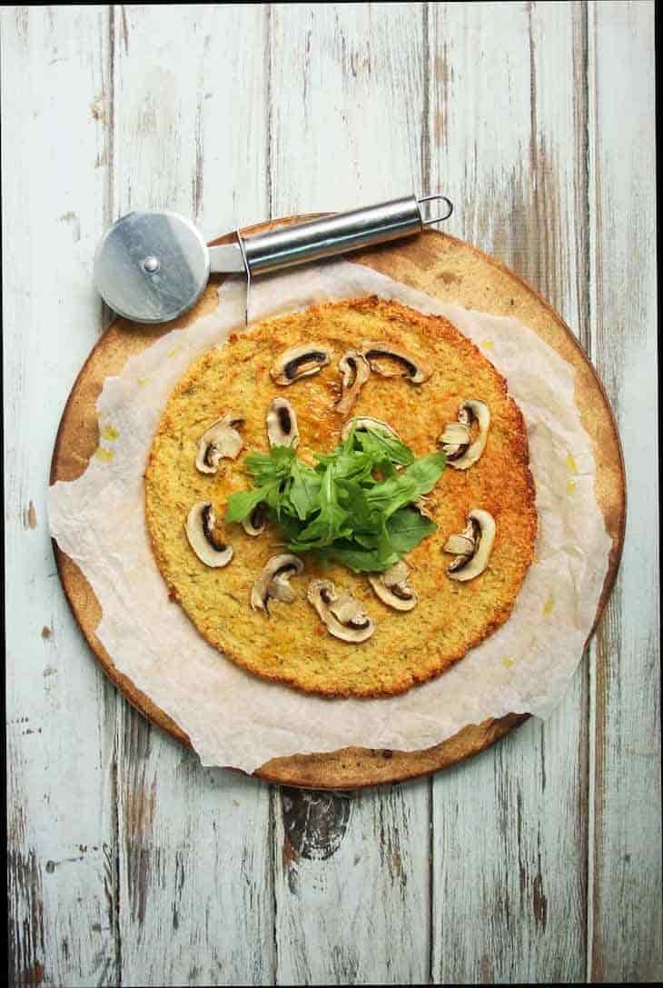 Paleo Cauliflower Crust Pizza with Mushrooms #paleo - https://paleoflourish.com/paleo-cauliflower-crust-pizza-recipe-with-mushrooms