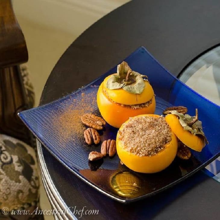 Persimmon Dessert Cups Stuffed with Butternut Squash