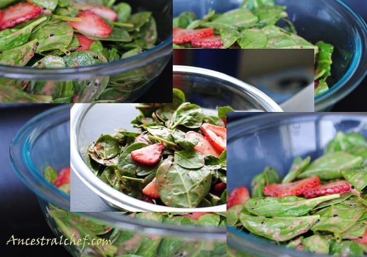 Paleo Strawberry Spinach Salad with Strawberry Dressing