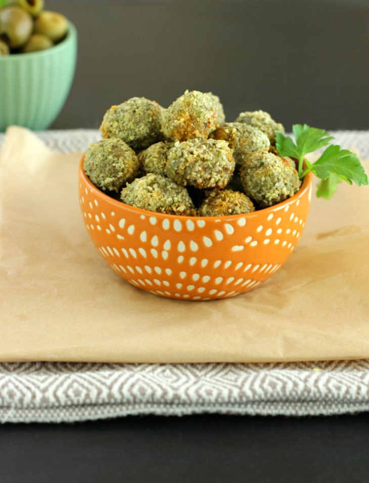 Oven Fried Stuffed Olives