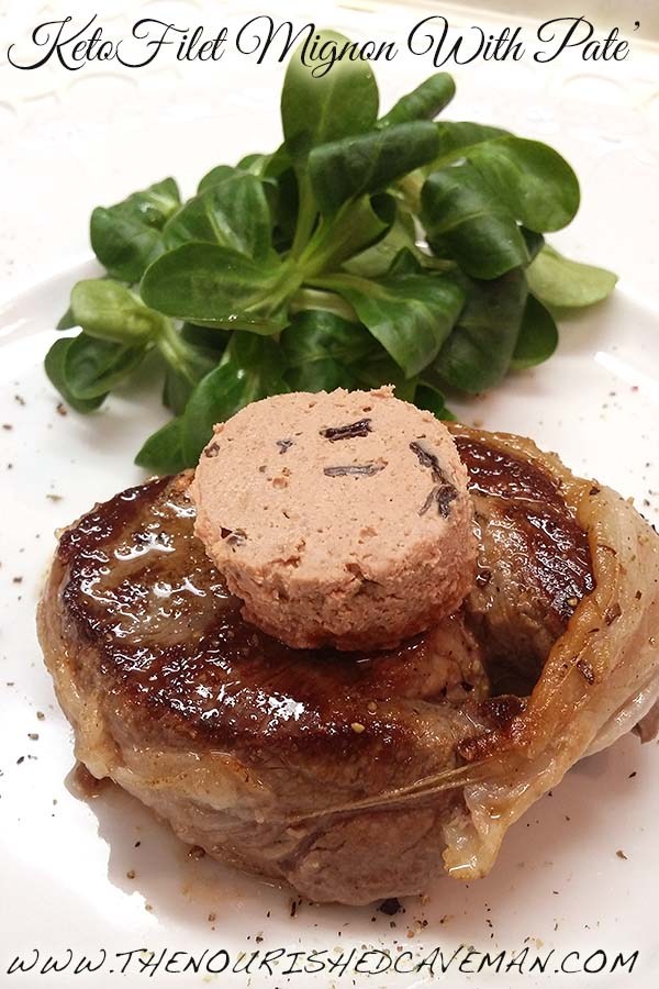 Filet Mignon Wrapped in Lard Topped With Pate