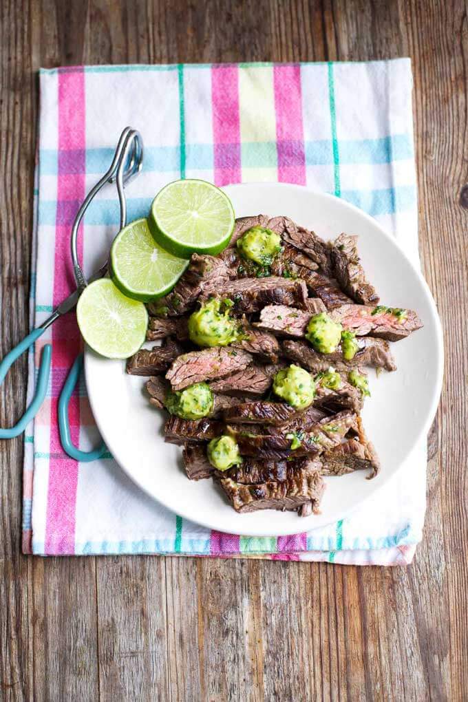 Marinated Skirt Steak With Cilantro-Lime Ghee