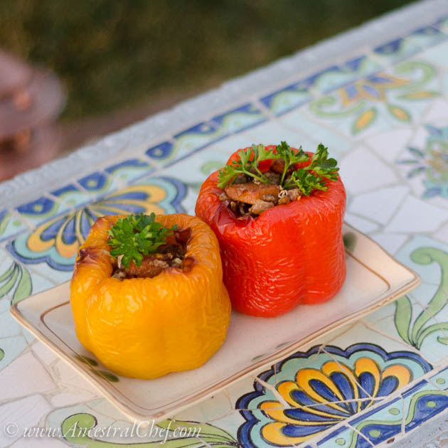 Paleo Juicy Stuffed Peppers Recipe – with Cinnamon Butternut Squash and Ground Beef