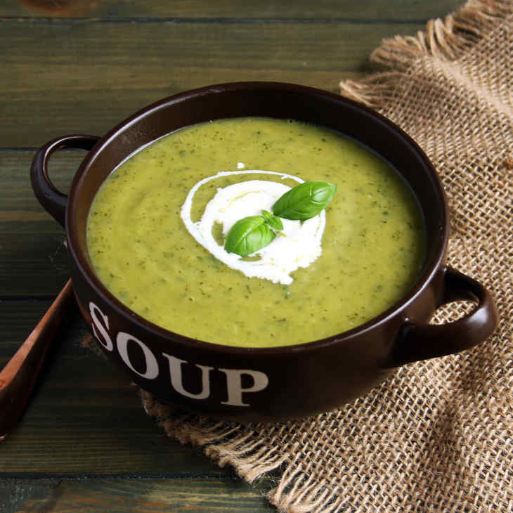 Cheesy Paleo Zucchini Soup Recipe #paleo https://paleoflourish.com/cheesy-paleo-zucchini-soup-recipe