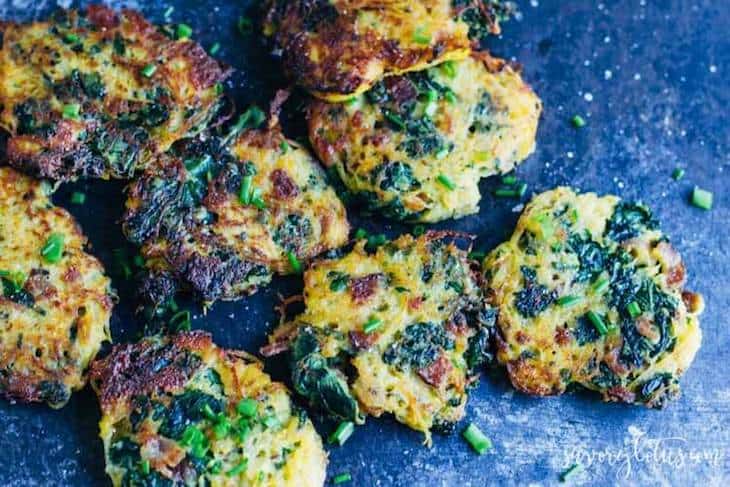 Bacon and Kale Spaghetti Squash Fritters