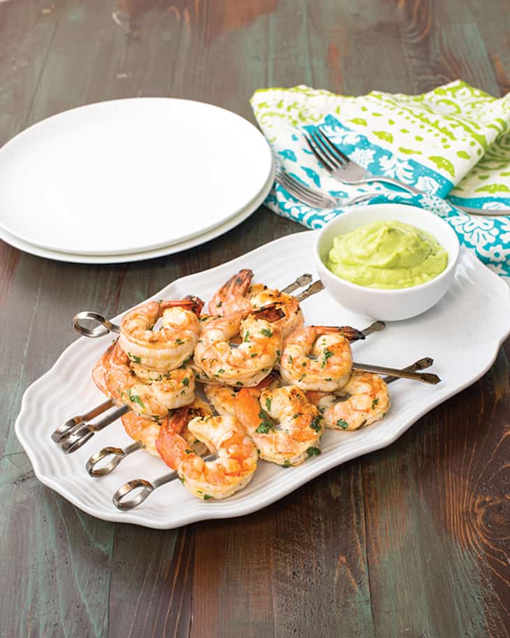 Cilantro Lime Shrimp with Avocado Puree from The Paleo Cupboard Cookbook
