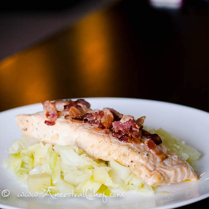 Baked Salmon with Cabbage, Apple, Fennel [AIP]