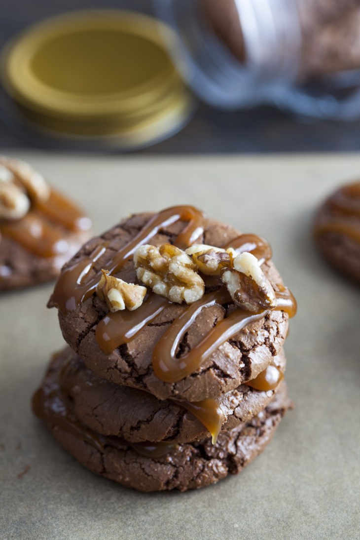 Caramel Walnut Brownie Cookies
