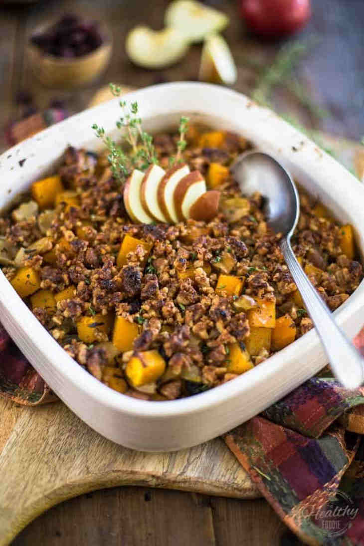 Butternut Squash and Apple Casserole with Maple Walnut Crumble