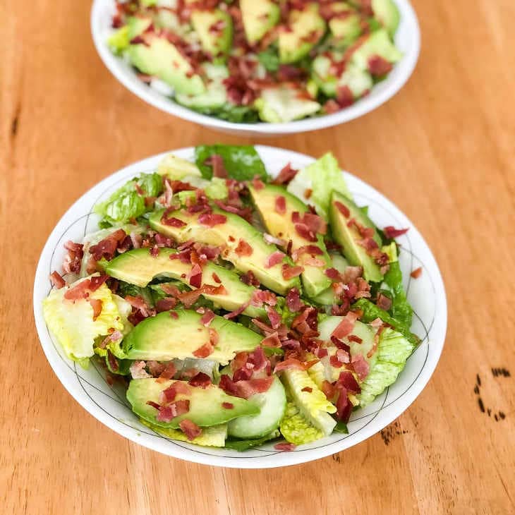 Keto Bacon and Avocado Caesar Salad Recipe