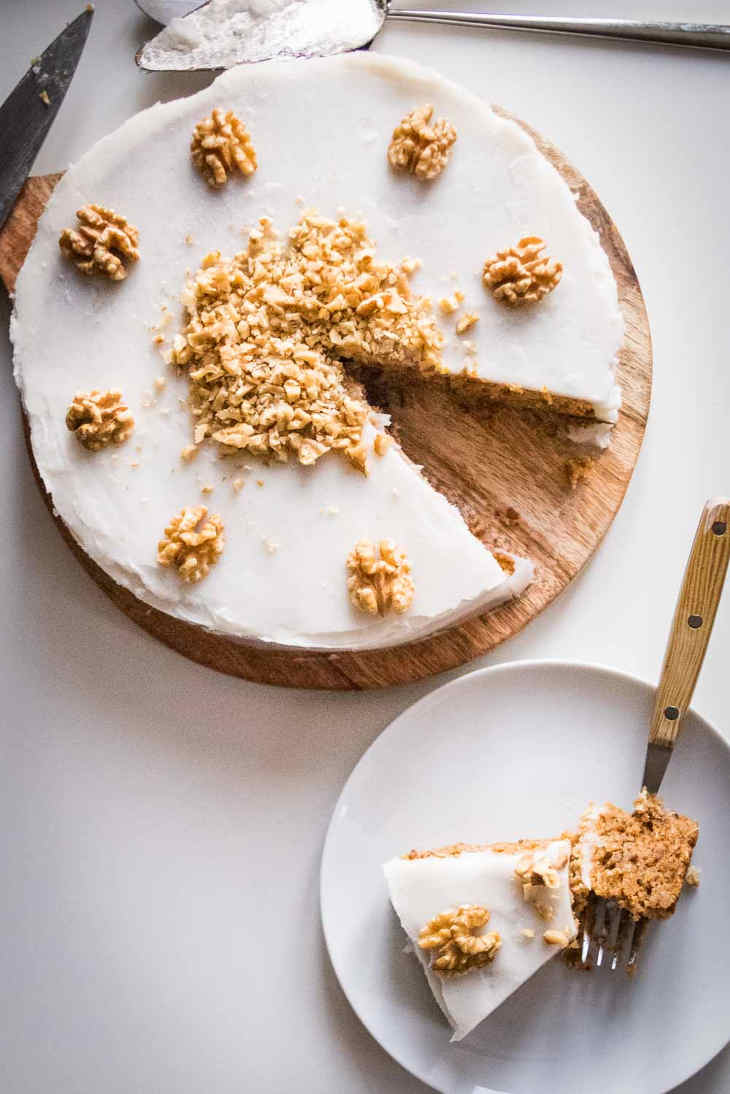 Paleo Carrot Cake with Coconut Butter Frosting #paleo https://paleoflourish.com/paleo-carrot-cake-with-frosting