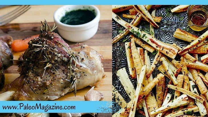 Paleo Slow Roasted Leg of Lamb with Parsnip Fries