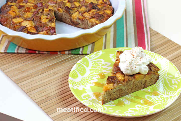 Banana Bread Pudding with Peaches