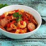 Paleo Sausage and Shrimp Gumbo Recipe #paleo https://paleoflourish.com/paleo-sausage-shrimp-gumbo-recipe