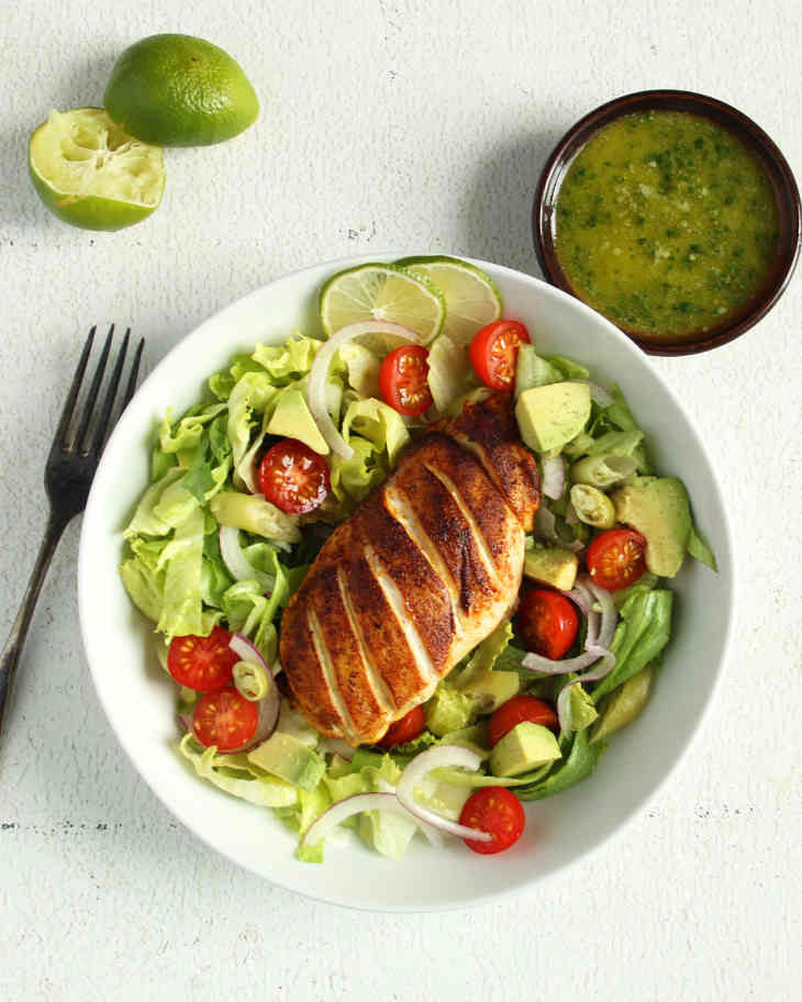 Paleo Spicy Cilantro Chicken Salad Recipe #paleo https://paleoflourish.com/paleo-spicy-cilantro-chicken-salad-recipe