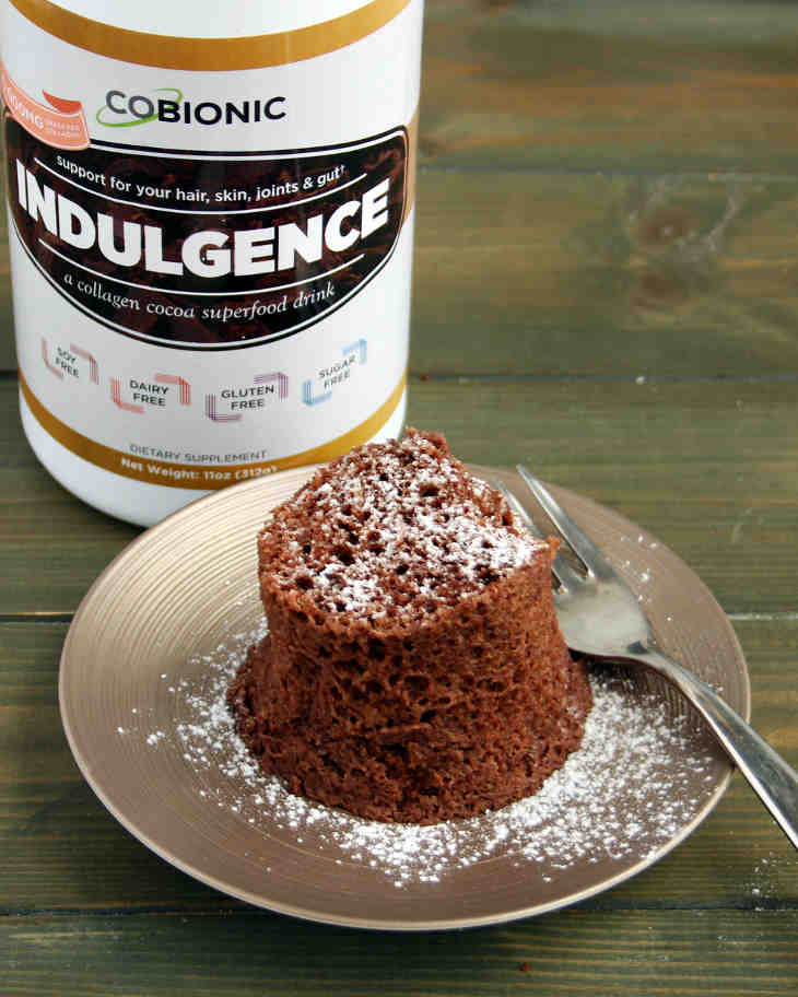 Paleo Chocolate Mug Cake Recipe #paleo https://paleoflourish.com/paleo-chocolate-mug-cake-recipe