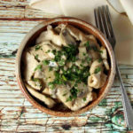 Paleo Creamy Chicken and Mushrooms Recipe #paleo https://paleoflourish.com/paleo-creamy-chicken-mushrooms-recipe