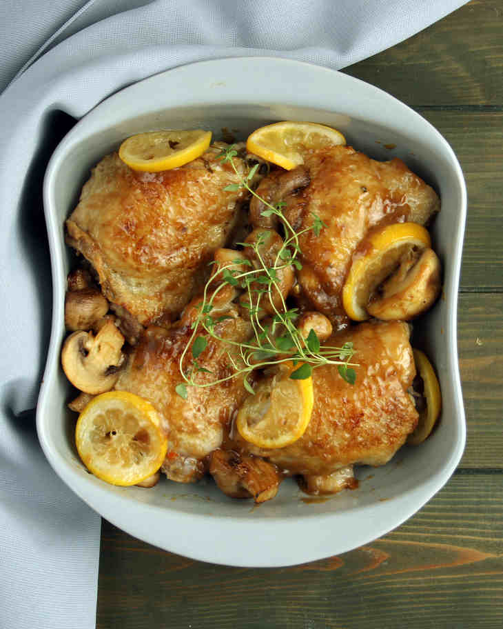 Paleo Slow Cooker Lemon Chicken Thighs Recipe #paleo https://paleoflourish.com/paleo-slow-cooker-lemon-chicken-thighs-recipe