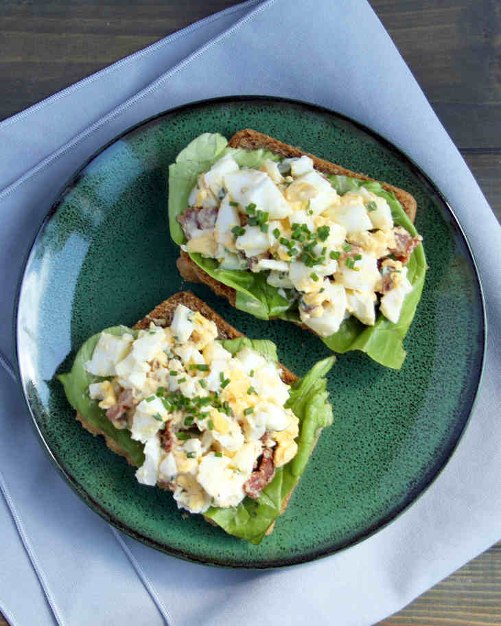 Paleo Egg Salad Open Sandwiches Recipe #paleo https://paleoflourish.com/paleo-egg-salad-open-sandwiches-recipe