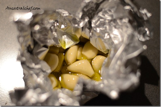 garlic cloves in olive oil