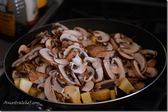 mushroom-zucchini-in-frying-pan